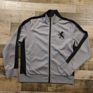 Express Track Jacket Men’s XL Gray Black Full Zip Athletic Stretch